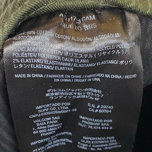 Volcom Frickin Slim Dark Green Joggers Size Medium - Picture 13 of 14